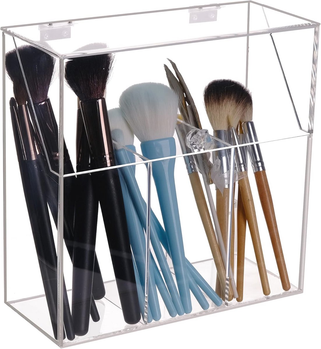 Makeup Borstelhouder met Deksel - Acryl Organizer voor Make-Up