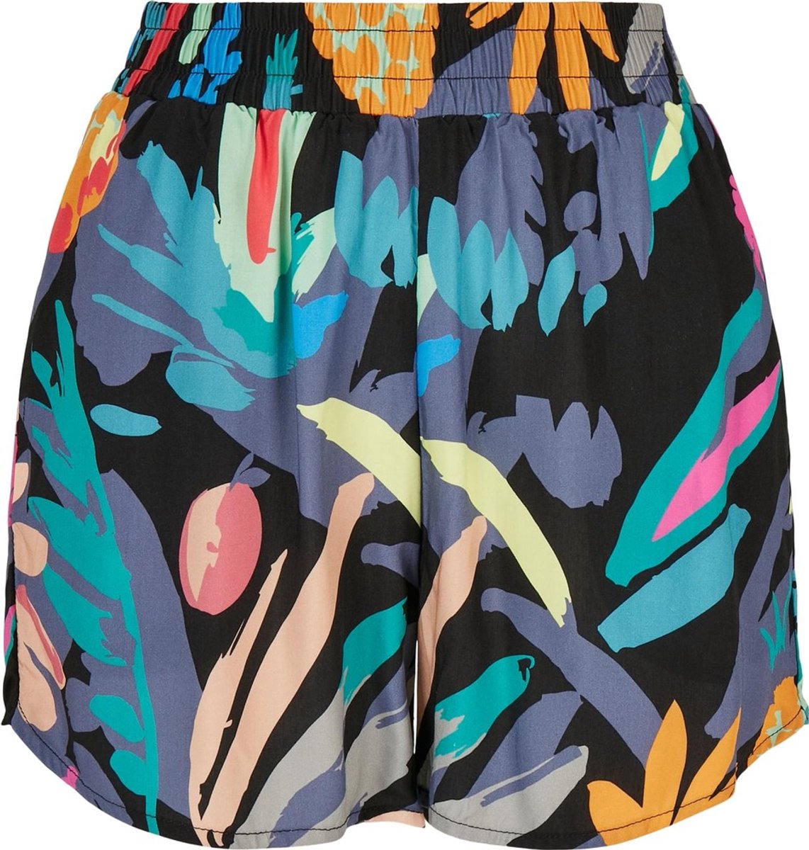 Urban Classics AOP Viscose Resort blackfruity Korte broek 5XL Zwart