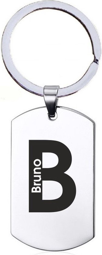 Cadeau prénom - Bruno - Porte-clés en acier inoxydable