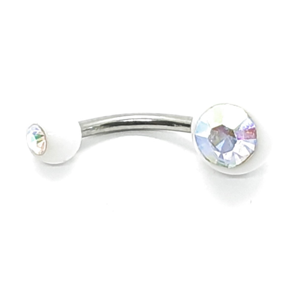 Navel Piercing - Wit Met Steentjes