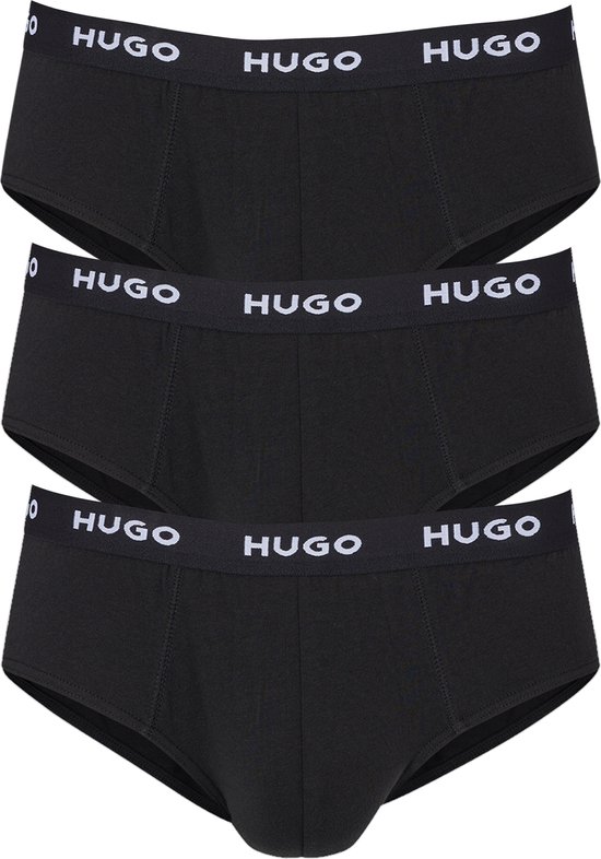 HUGO hipster briefs (3-pack) - heren slips - zwart - Maat: S