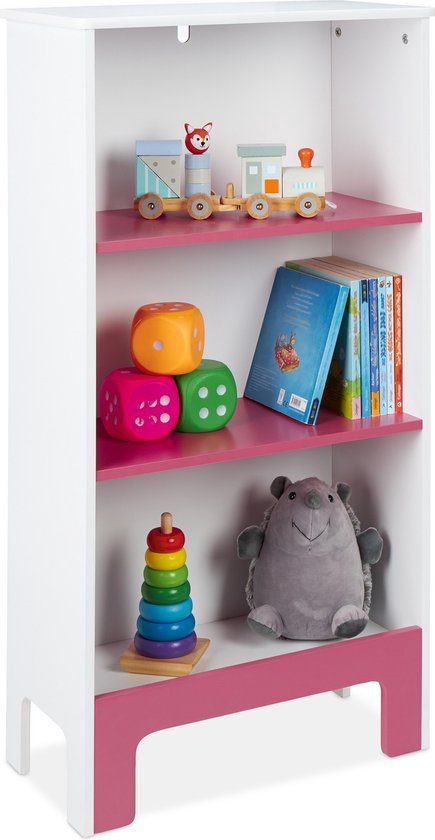 Relaxdays speelgoed opbergkast - kinderboekenkast - opbergrek babykamer - open kinderkast