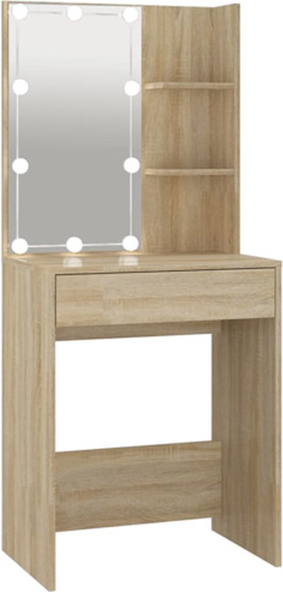 vidaXL Kaptafel - met - LED-verlichting - 60x40x140 - cm - sonoma - eikenkleurig sonoma eiken