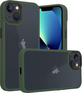 IYUPP Bumper - Geschikt voor Apple iPhone 14 Hoesje Doorzichtig - Groen x Transparant - Shockproof