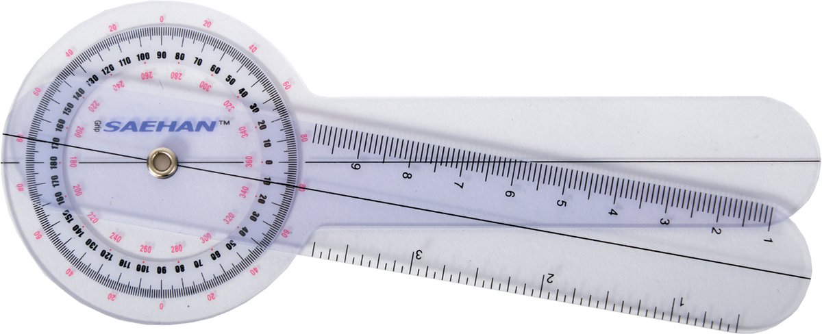 Goniometer-15 cm - gradenboog - fysiotherapie - fysiometer - inclinometer - uitslagmeter