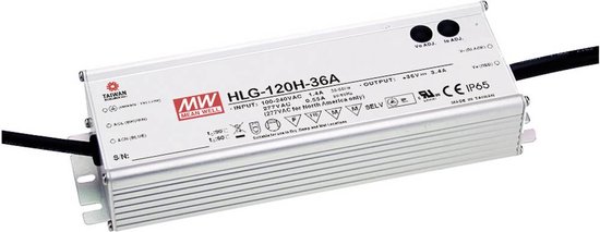 Mean Well HLG-120H-12A LED-driver, LED-transformator Constante spanning, Constante stroomsterkte 120 W 10 A 12 V/DC PFC