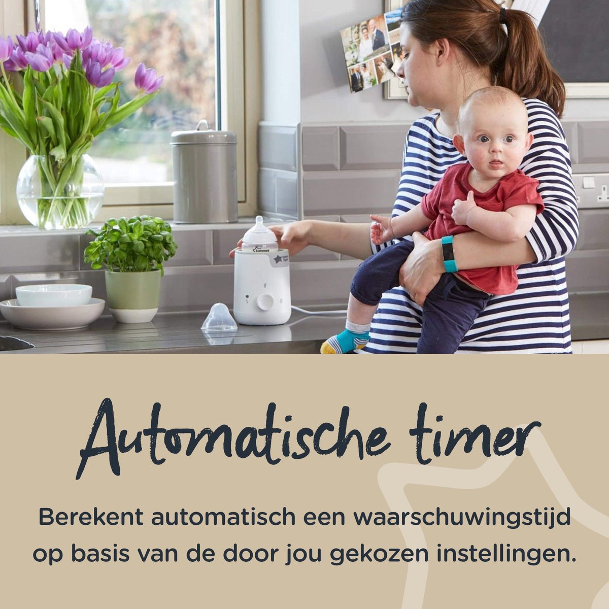 Tommee Tippee Easi Warm - elektrische flessen - en voedselverwarmer -  automatische timer - draaiknop - wit thumbnail 2
