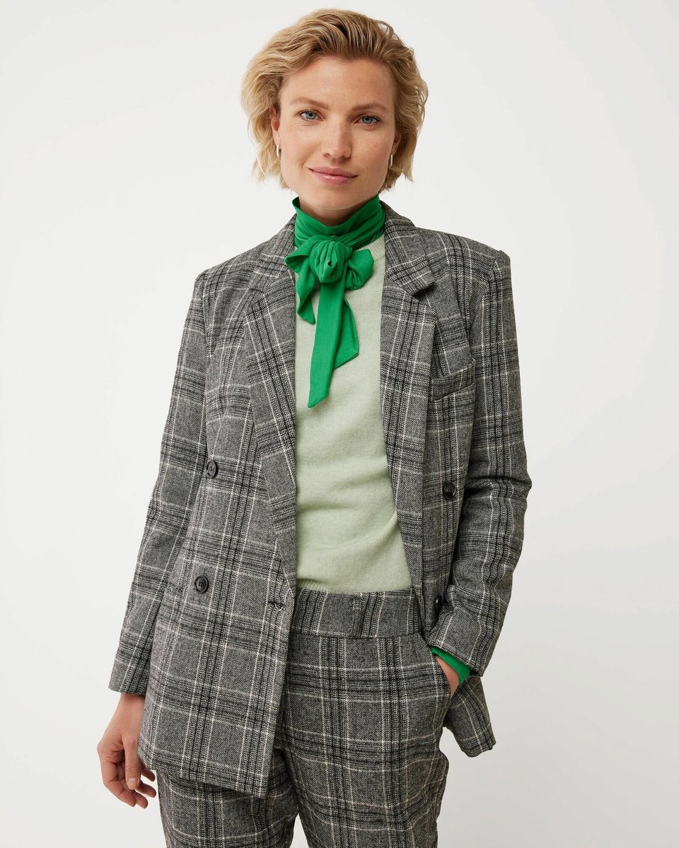 Mexx Check Blazer Dames - Donker Grijs - Maat L