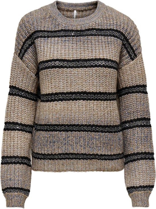 ONLY Dames ONLFAYE L/S POFFSLEEVE CC KNT trui, Pumice Stone/Detail:Melange, XS
