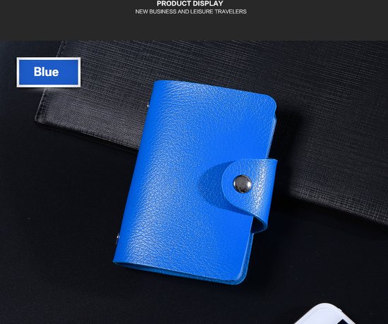 Borvat® | Compact Overzichtelijk en Modieus Kaarten Etui 24-Pasjes in het Blauw Kleur