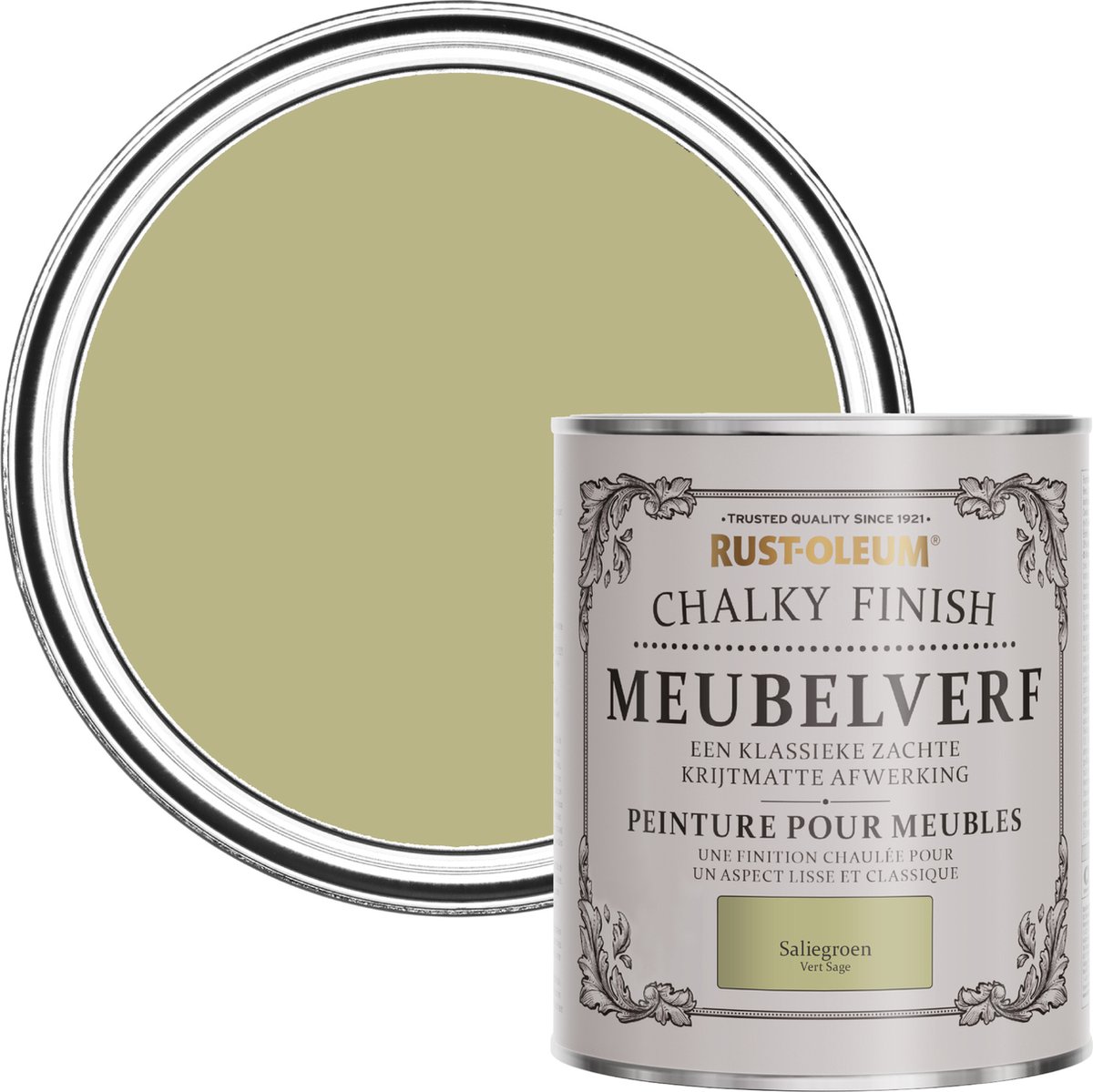 Rust-Oleum Groen Chalky Finish Meubelverf - Saliegroen 750ml