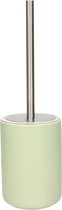 WC-borstel/toiletborstel inclusief houder licht groen 38 cm van steen - Toiletgarnituur