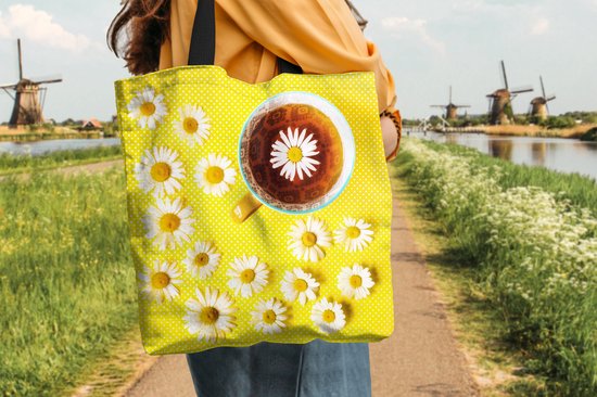 Sac bandoulière - Sac de plage - Shopper Tasse de thé à la camomille - 45x45 cm - Sac coton