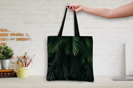 Sac bandoulière - Sac de plage - Shopper Feuilles - Tropical - Motifs - 45x45 cm - Sac en coton