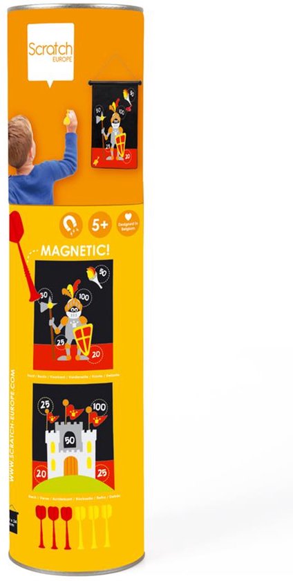 Jeu à gratter - Fléchettes petit chevalier magnétique - 24x30cm - imprimé des deux côtés