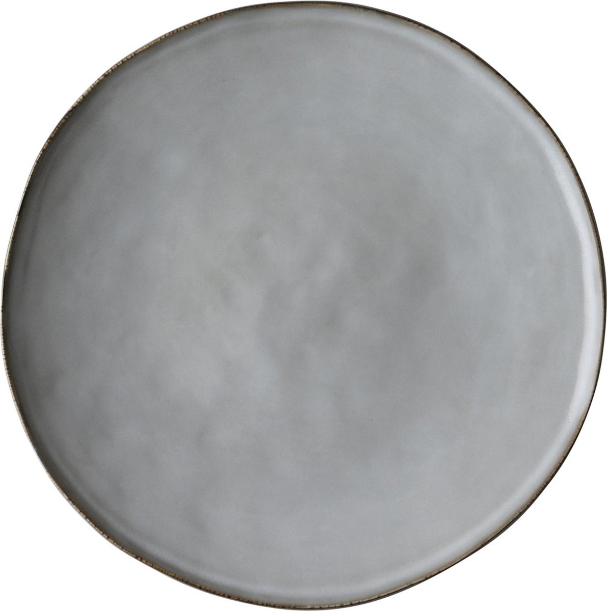 Dutch Rose Organic Borden Ø 26,5cm - Licht - Stoneware Handgemaakt - Grijs