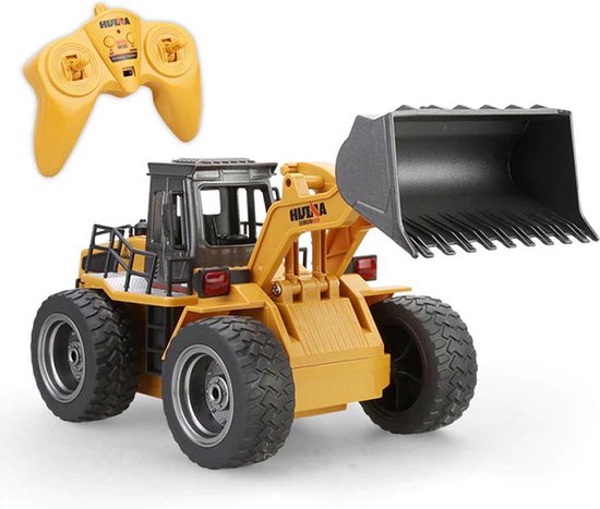 Bulldozer RC 1/24 – 2,4 GHz 9 Canaux, 30 M De Portée, Batterie 500 MAh, Lumières Et Sons, Jaune Et Noir