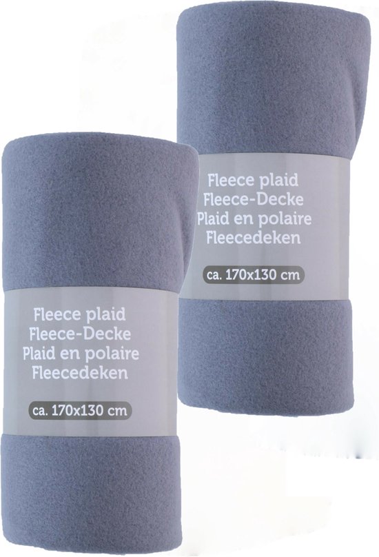 fleece-dekens-plaids-2x-korenblauw-170-x-130-cm-bol