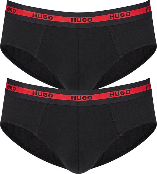 HUGO hipster briefs (2-pack) - heren slips - zwart - Maat: M