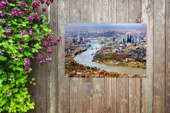 Posters de jardin en dehors de la Tamise - Londres - Architecture - 90x60 cm - Toile de jardin