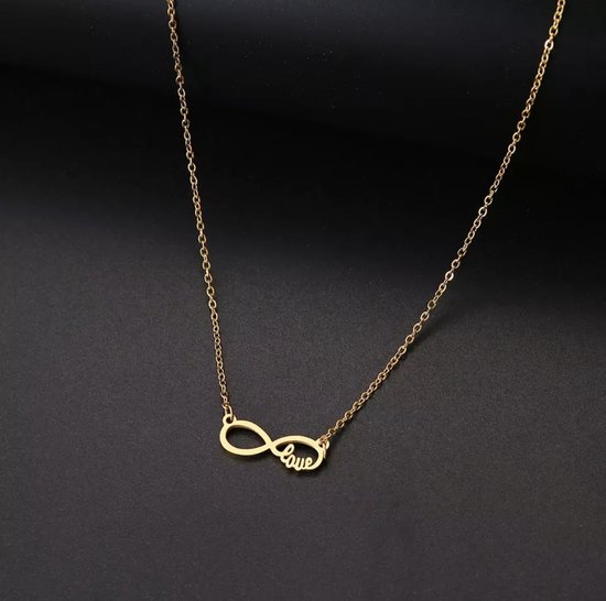 Foto: Wellness house ketting golden infinity love infinity ketting infinity sieraad kettinglengte 46 cm goudkleurige ketting liefde love oneindig valentijnsdag cadeautje zen zen sieraad