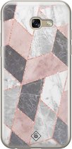 Casimoda® hoesje - Geschikt voor Samsung A5 2017 - Stone grid marmer / Abstract marble - Backcover - Siliconen/TPU - Roze