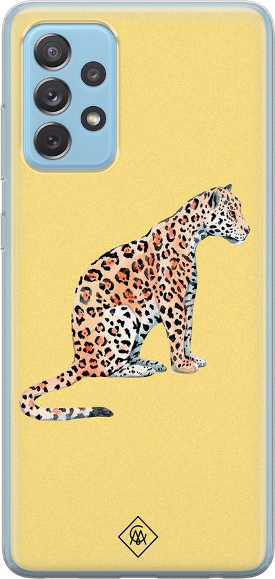 Casimoda® hoesje - Geschikt voor Samsung A52 (5G) - Leo Wild - Backcover - Siliconen/TPU - Geel