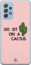 Casimoda® hoesje - Geschikt voor Samsung A52 (5G) - Go Sit On A Cactus - Backcover - Siliconen/TPU - Roze