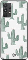 Casimoda® hoesje - Geschikt voor Samsung A32 4G - Cactus Print - Backcover - Siliconen/TPU - Groen