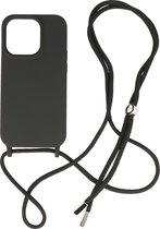 2.5 mm Dikke Fashion Backcover met Koord Telefoonhoesje - Color Hoesje - Geschikt voor iPhone 14 Pro - Zwart