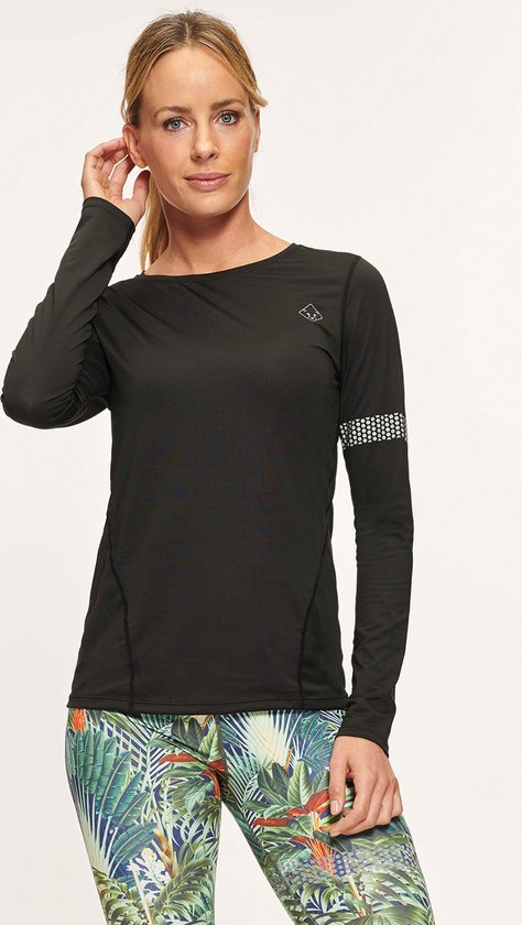 Active Panther T-shirt Kae Solid performance Noir, chemise de course à pied pour femme chemise d'entraînement de sport à manches longues,