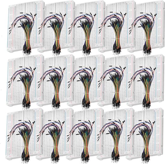 AZDelivery 5 X Breadboard Kit - 3 X 65pcs Jumper Wire Cable M2M And 3 X Mini Breadboard 400 Pins Compatible With Arduino And Raspberry Pi Including E-Book