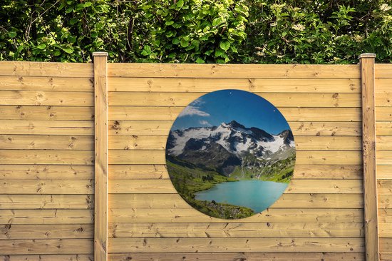 Garden Circle Snow - Berg - Water - 120x120 - Affiche de Jardin Ronde - Extérieur