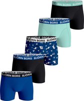 Björn Borg Boxershort Cotton Sous-vêtements Caleçon - Boxer - 5 pièces - Homme - Taille S - Blauw/ Zwart