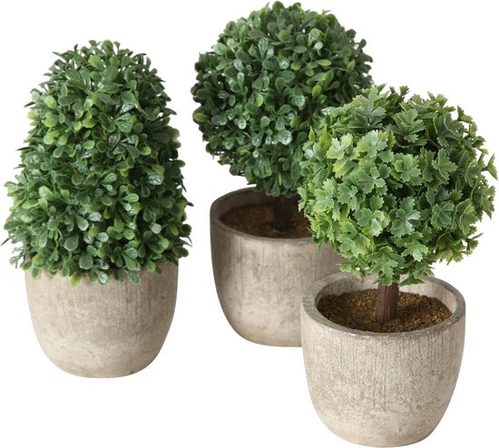 VEVOR Kunstbuxbomen, 50,8 cm hoog (2 stuks), bolvormige kunstmatige vormsnijplant, het hele jaar door, groene Feaux-plant, decoratieve ballen voor achtertuin, balkon, tuin, bruiloft en