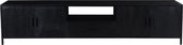 Black Omerta - Meuble TV - 220cm - manguier - noir - 4 portes - 1 tiroir - 1 niche - structure acier