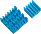 AZDelivery Set van 2 blauwe aluminium koellichamen passief compatibel met Raspberry Pi 3 met warmtegeleidende speciale kleeffolie 1