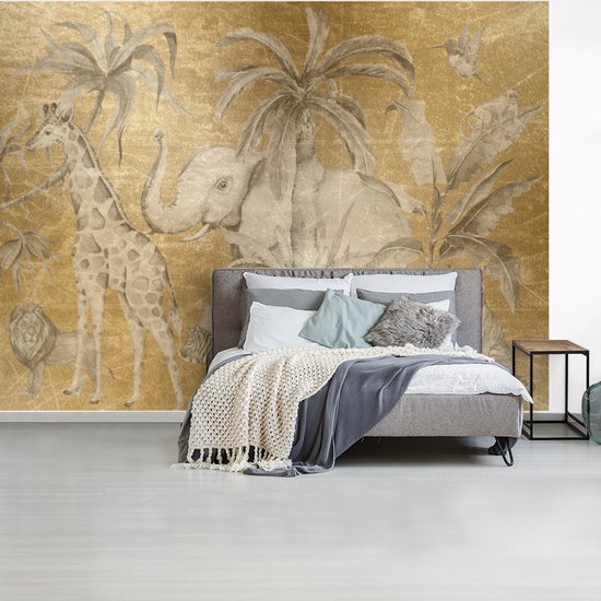 Papier Peint - Papiers Papier peint photo Décoration Jungle - Enfants - Goud - Largeur 375 cm x Hauteur 280 cm