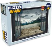 Puzzel Doorkijk - Berg - Meer - Legpuzzel - Puzzel 1000 stukjes volwassenen