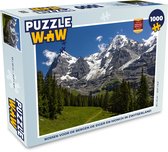Puzzel Bossen voor de bergen de Eiger en Monch in Zwitserland - Legpuzzel - Puzzel 1000 stukjes volwassenen