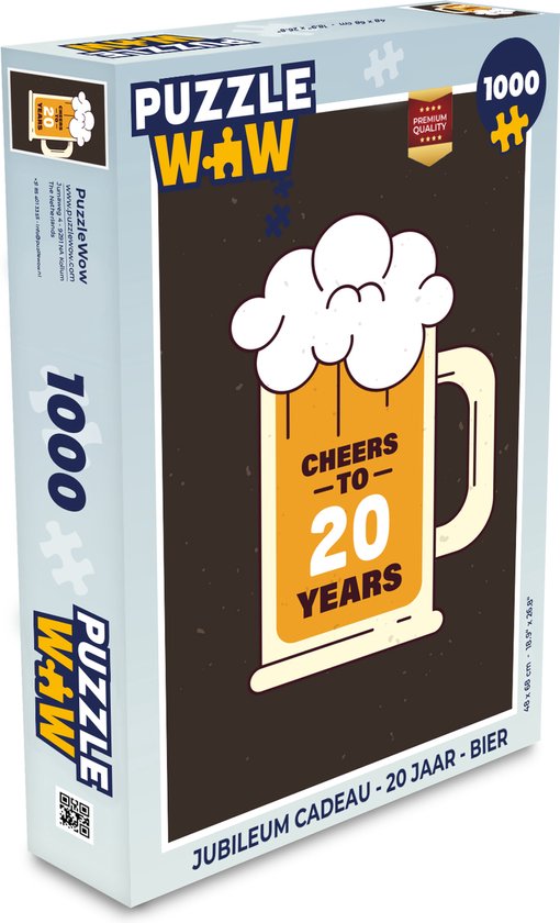 Puzzel Jubileum cadeau - 20 Jaar - Bier - Legpuzzel - Puzzel 1000 stukjes volwassenen
