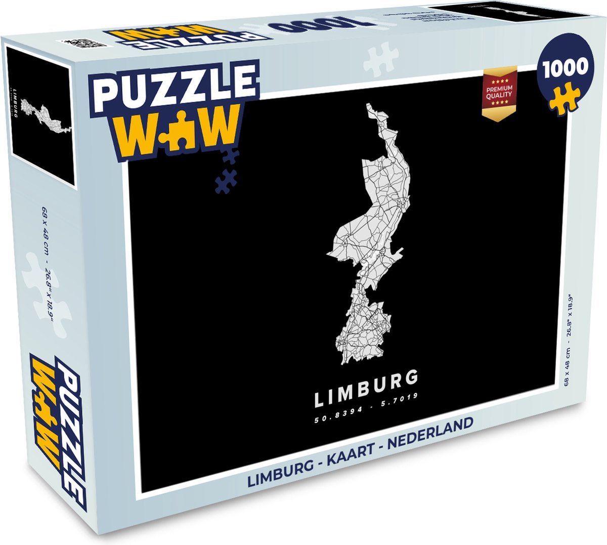 Puzzel Limburg - Kaart - Nederland - Legpuzzel - Puzzel 1000 stukjes volwassenen