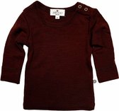 Wollen Baby- en kindertrui / long sleeve shirt – Merinowol - Chocolate fondant- 62
