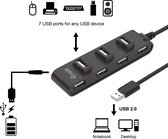 Equip 128957 7-Port USB 2.0 Hub, USB 2.0, USB 2.0, 480 Mbit/s, Black