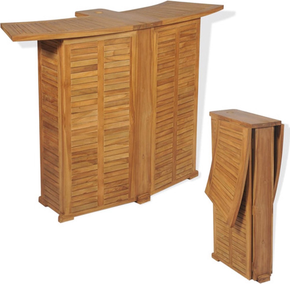 vidaXL Bartafel inklapbaar 155x53x105 cm massief teakhout