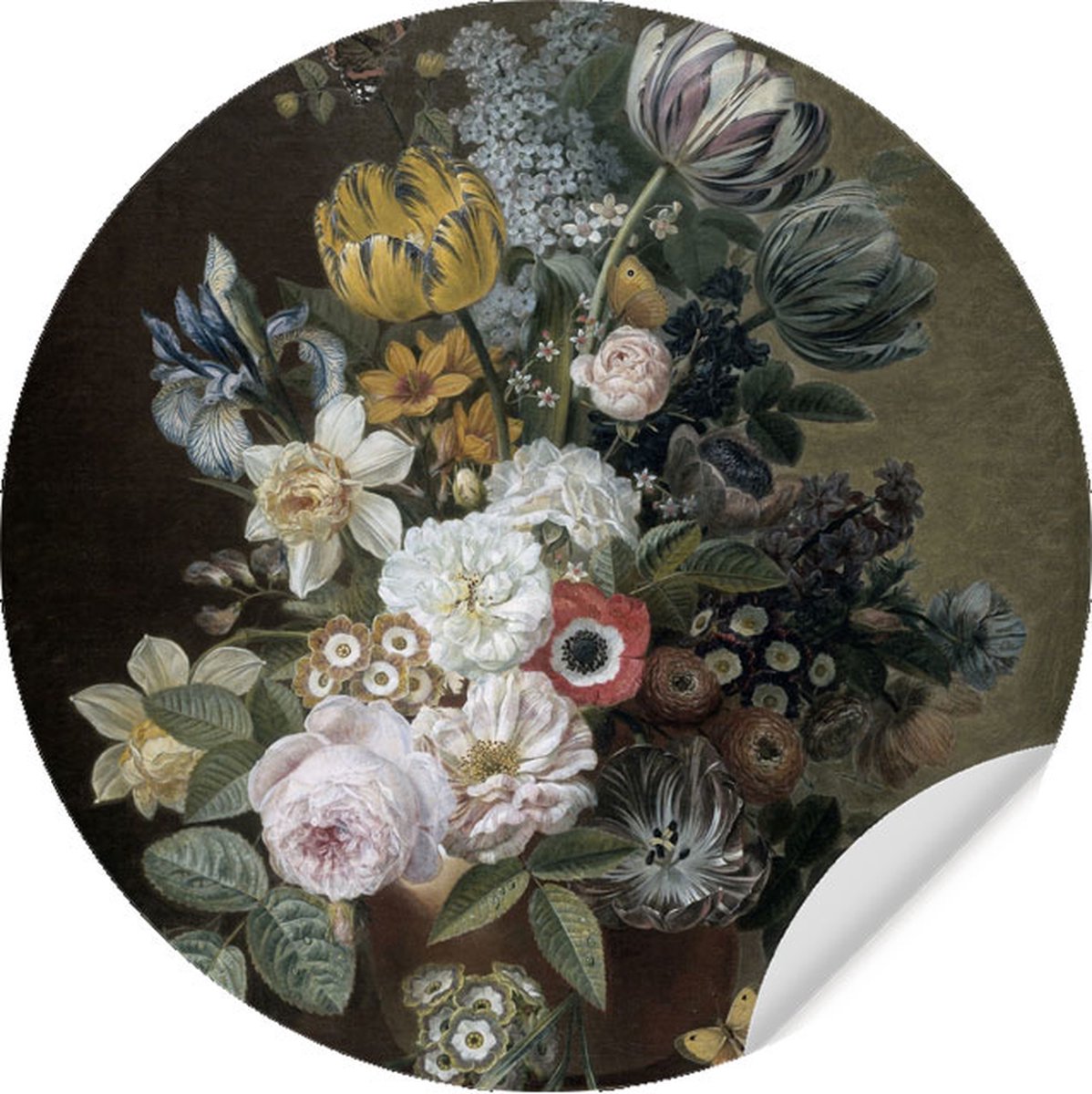 Behangcirkel Stilleven met Bloemen