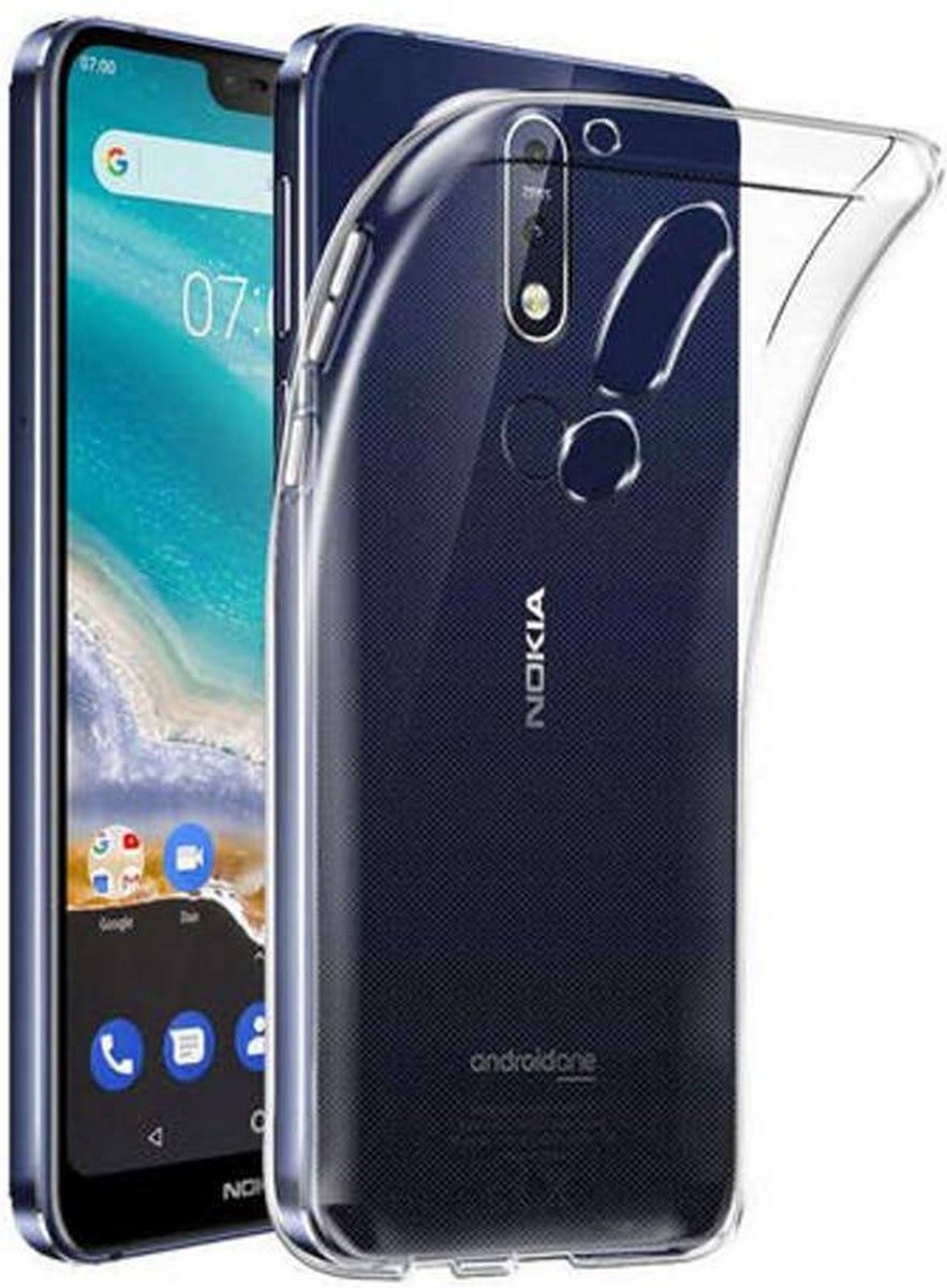 Shock Proof Case - Telefoonhoesje - Doorzichtig Hoesje voor Nokia 7.1 - Transparant Wit