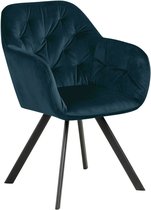 Bendt Eetkamerstoel 'Mei' Velvet, kleur Navy Blue