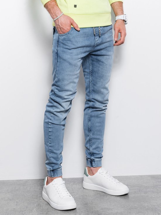 Heren jeans joggers P907 - lichtblauw | bol.com