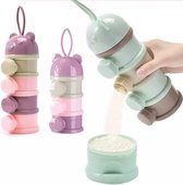 Melkpoeder Toren Roze - 4 verdiepingen - Melkpoeder Doseerdoosjes Babyvoeding- Opvang- en bewaarbakjes - BPA Vrij Melk Poeder Bewaarbakjes